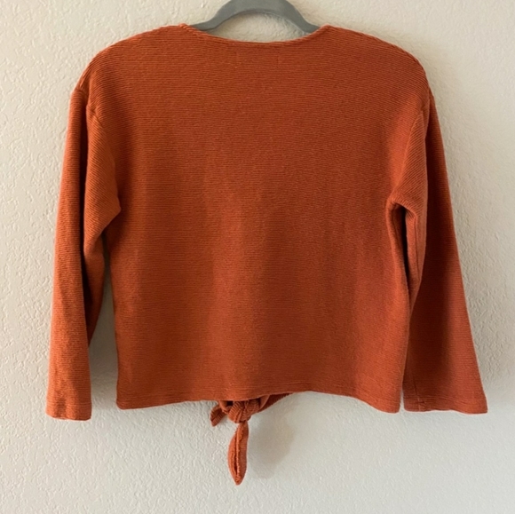 🍁Madewell Texture & Thread Rust Knot Front Tee - Picture 3 of 10